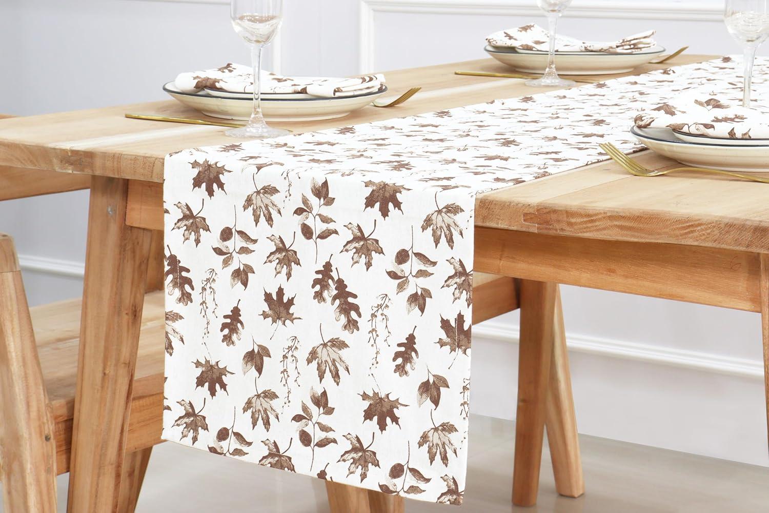imagePurpleEssences Rust Jacquard Fall Table Runner Collection 14x90in Autumn Table Runner for Fall Harvest ampamp Farmhouse Kitchen Damask Cotton Thanksgiving Table Runners Maple LeavesAurelia