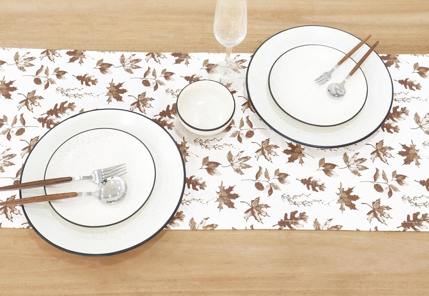 imagePurpleEssences Rust Jacquard Fall Table Runner Collection 14x90in Autumn Table Runner for Fall Harvest ampamp Farmhouse Kitchen Damask Cotton Thanksgiving Table Runners Maple LeavesAurelia