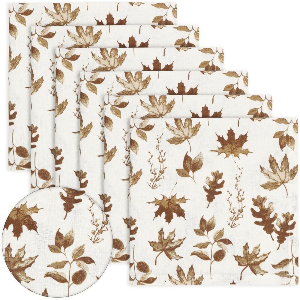 imagePurpleEssences Fall Harvest Decor Thanksgiving Napkins 18x18 Fall Cloth Napkins Set of 6 100 Cotton Autumn Fall Leaves Dinner Napkins for Farmhouse Kitchen Maple LeavesAurelia
