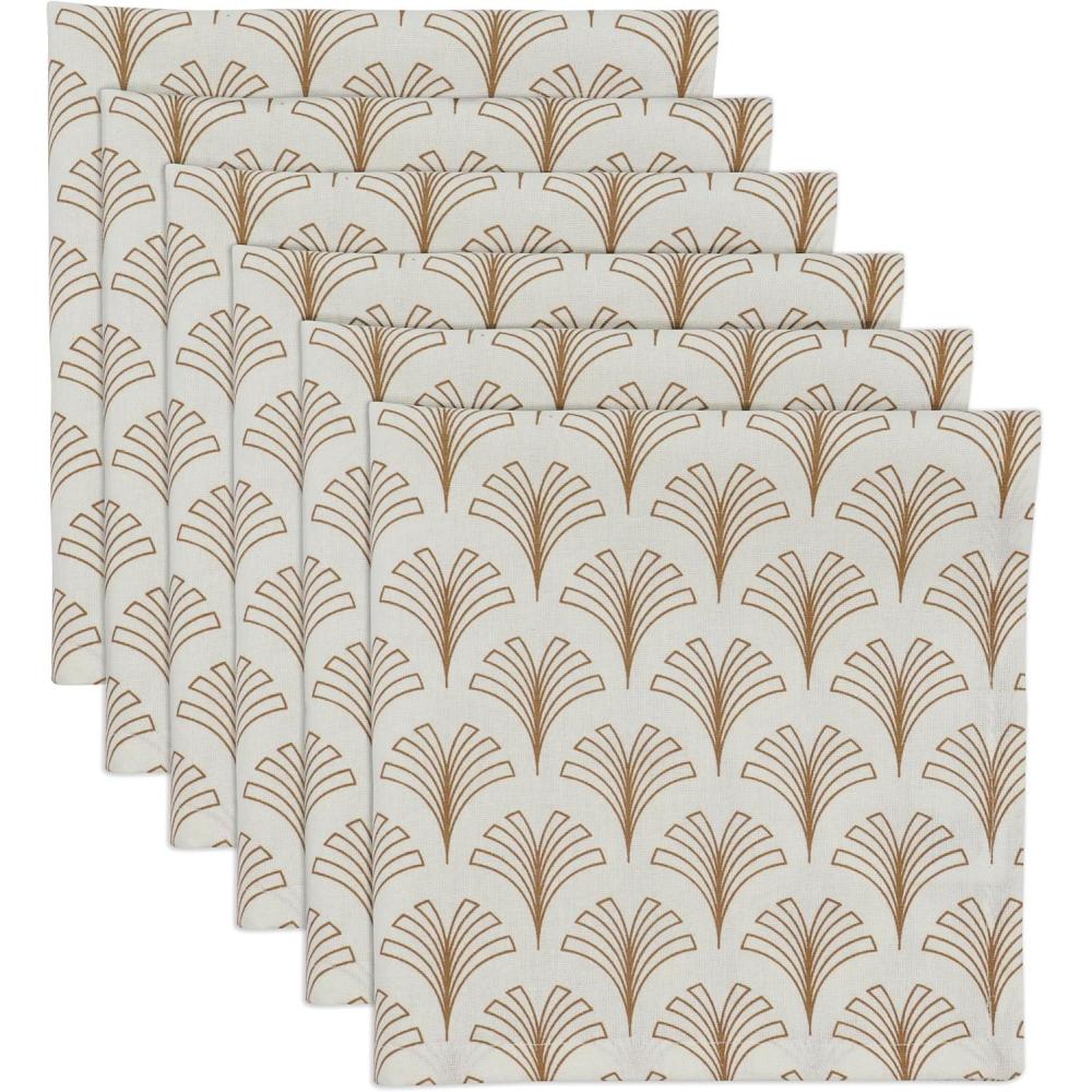 imagePurpleEssences Floral Cloth Napkins  Set of 6 18x18 Inch  100 Cotton Soft Durable ampamp Washable  Perfect for Everyday Dining  Fall Thanksgiving  Blue FloralLumine  BrownCream