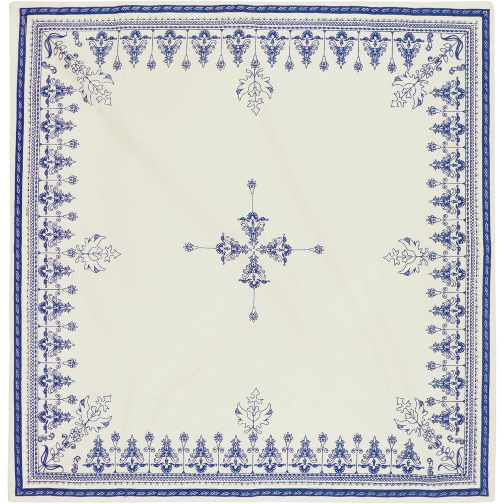 imagePurpleEssences Floral Cloth Napkins  Set of 6 18x18 Inch  100 Cotton Soft Durable ampamp Washable  Perfect for Everyday Dining  Fall Thanksgiving  Blue FloralEthnic