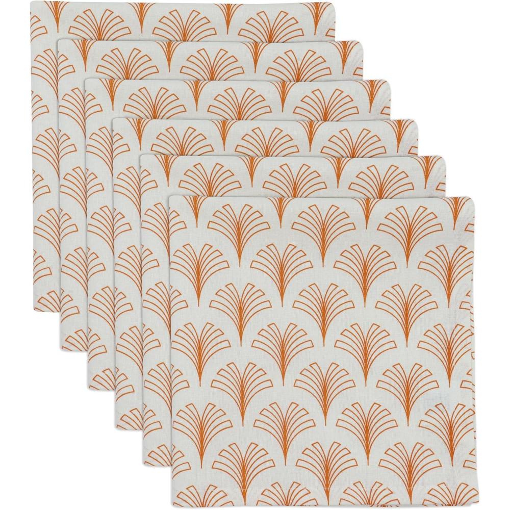 imagePurpleEssences Floral Cloth Napkins  Set of 6 18x18 Inch  100 Cotton Soft Durable ampamp Washable  Perfect for Everyday Dining  Fall Thanksgiving  Blue FloralLumine  OrangeCream