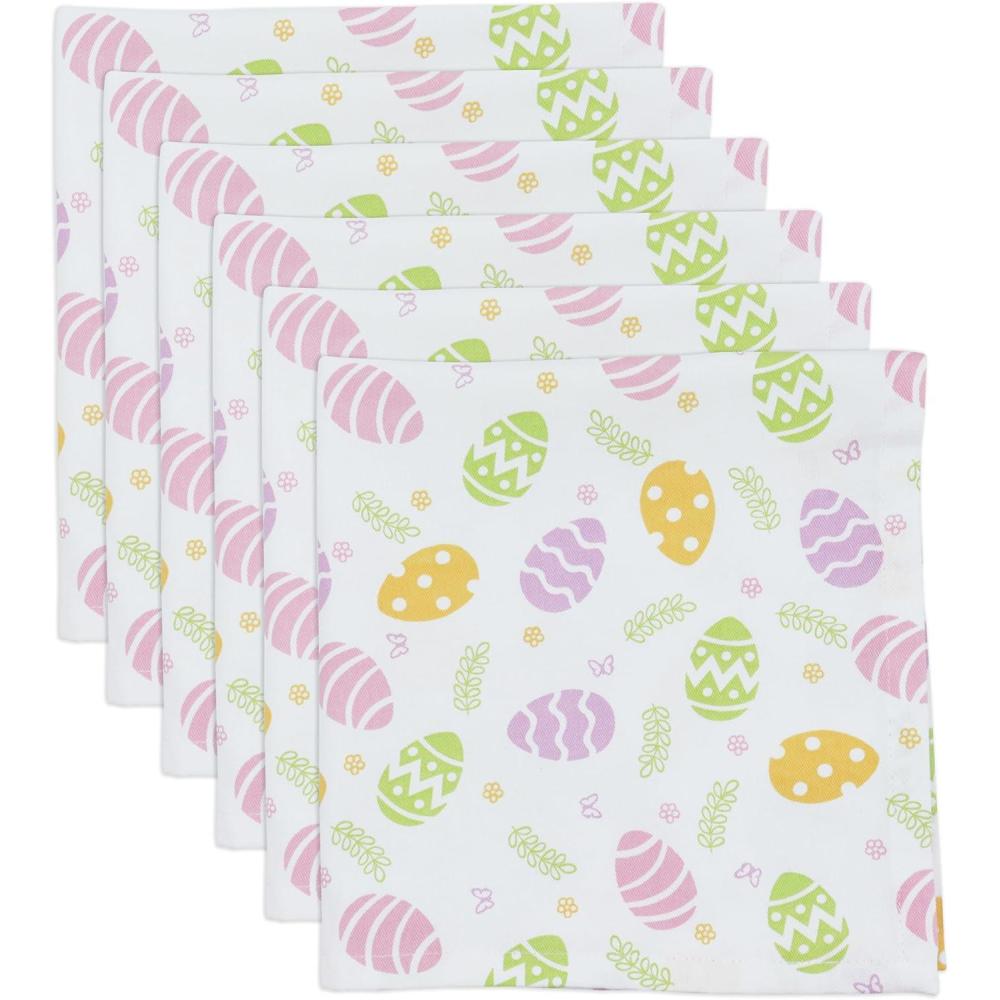 imagePurpleEssences Floral Cloth Napkins  Set of 6 18x18 Inch  100 Cotton Soft Durable ampamp Washable  Perfect for Everyday Dining  Fall Thanksgiving  Blue FloralEgg