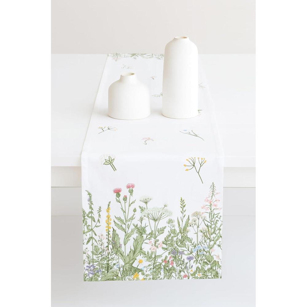 imagePurpleEssences Floral Table Runner  100 Cotton  for Seasonal Formhouse Kitchen and Dining Table Decor  Fall Thanksgiving  14 x 72 Inches  French Flower GardenEstee Flowers