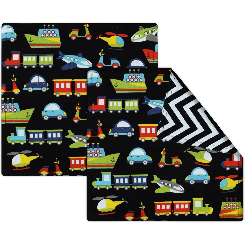 imagePurpleEssences Kids Reusable Cloth Napkins  2Ply Reversible  Thick Absorbent Cotton  Set of 2 12x12  Ideal for Lunch  ButterflyTransport