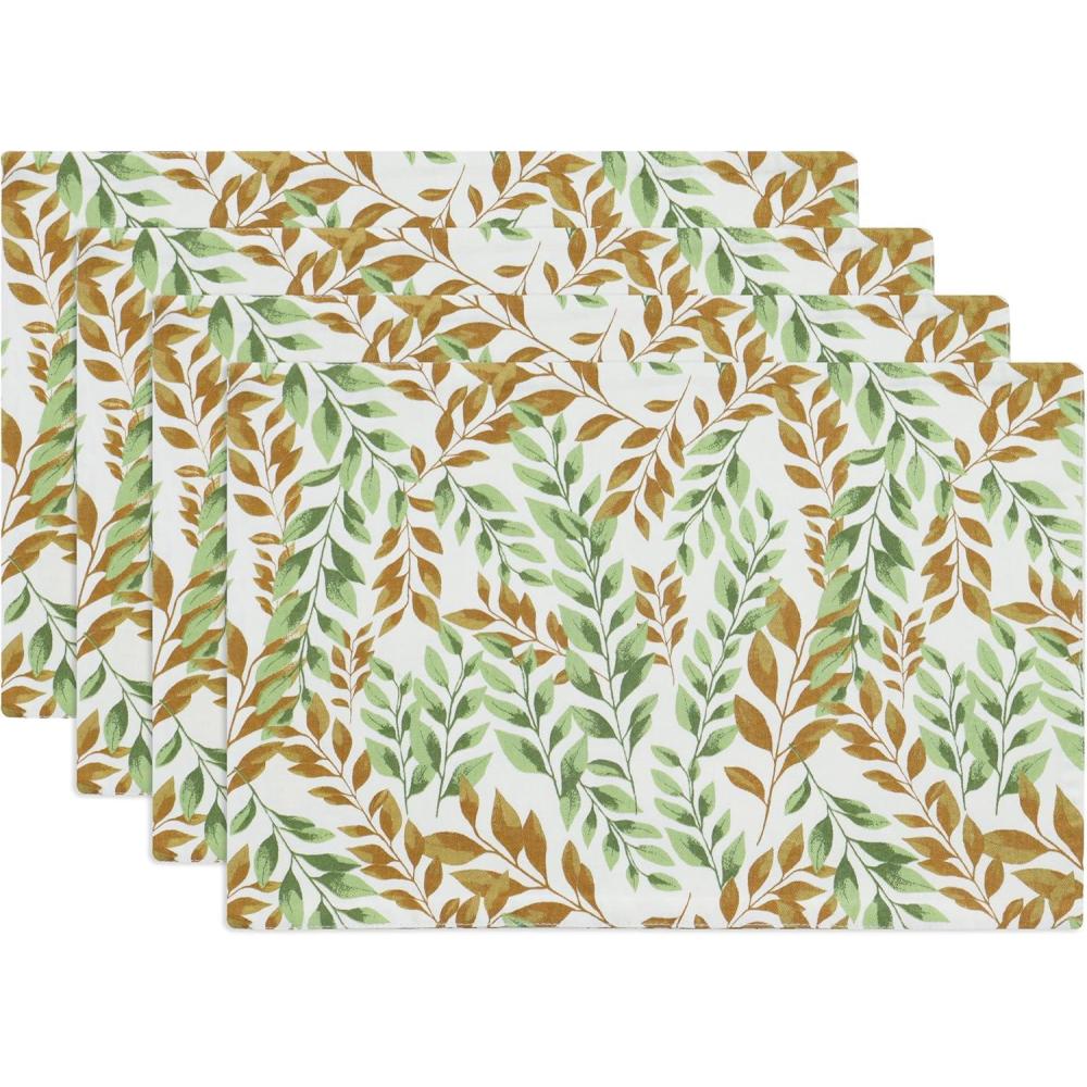 imagePurpleEssences Maple Leaves Fall Placemats Set of 4 13x19In Autumn Fall Table Placemats Washable Cloth Table Mats Thanksgiving Placemats for Party Dining Decor AureliaSage N Autumn