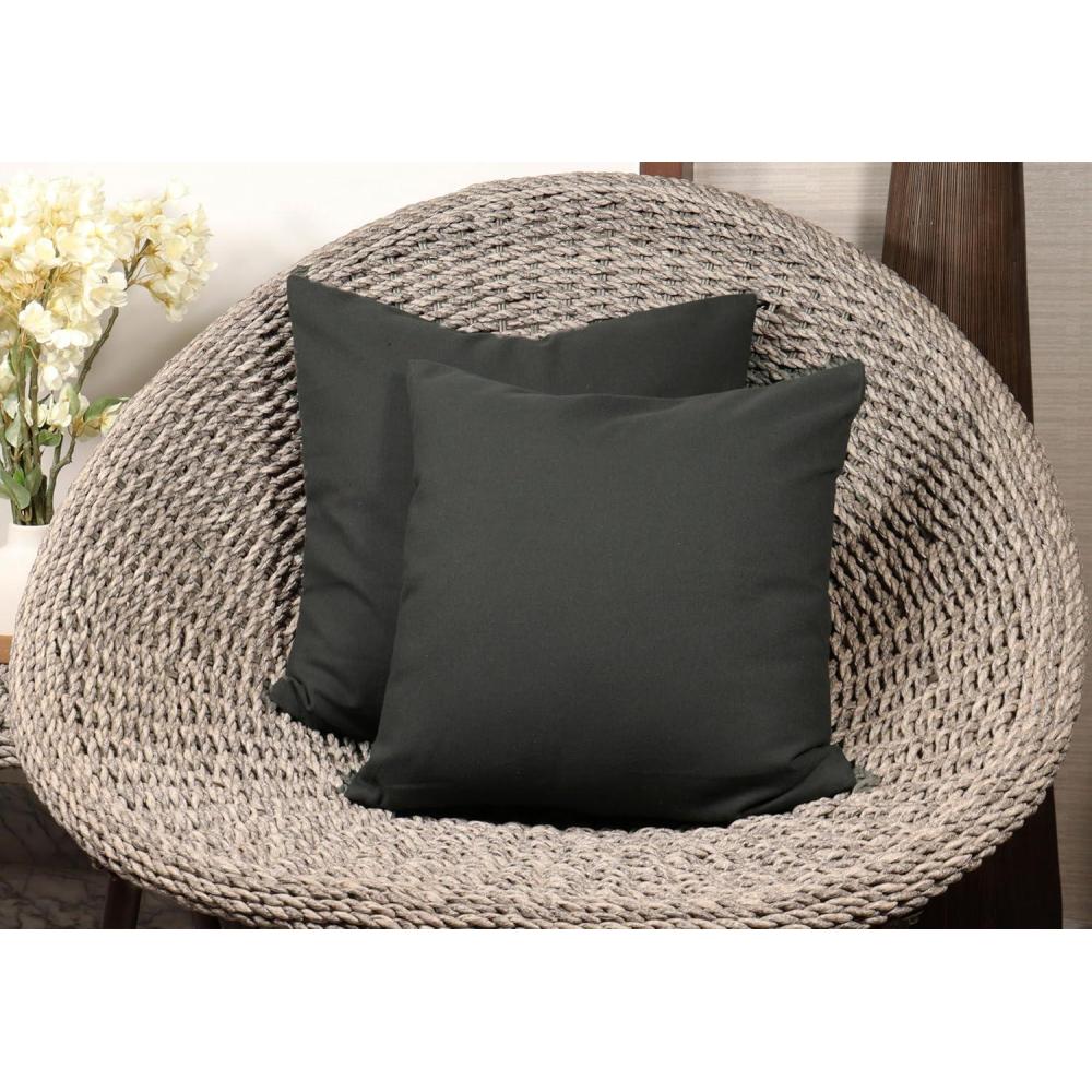 imagePurpleEssences Pack of 2 Cotton Pillow Covers Decorative Throw Pillowcase Soft Solid Cushion Case for Sofa Car Bedroom  Fall Thanksgiving  20x20 Inch  RedDark Grey
