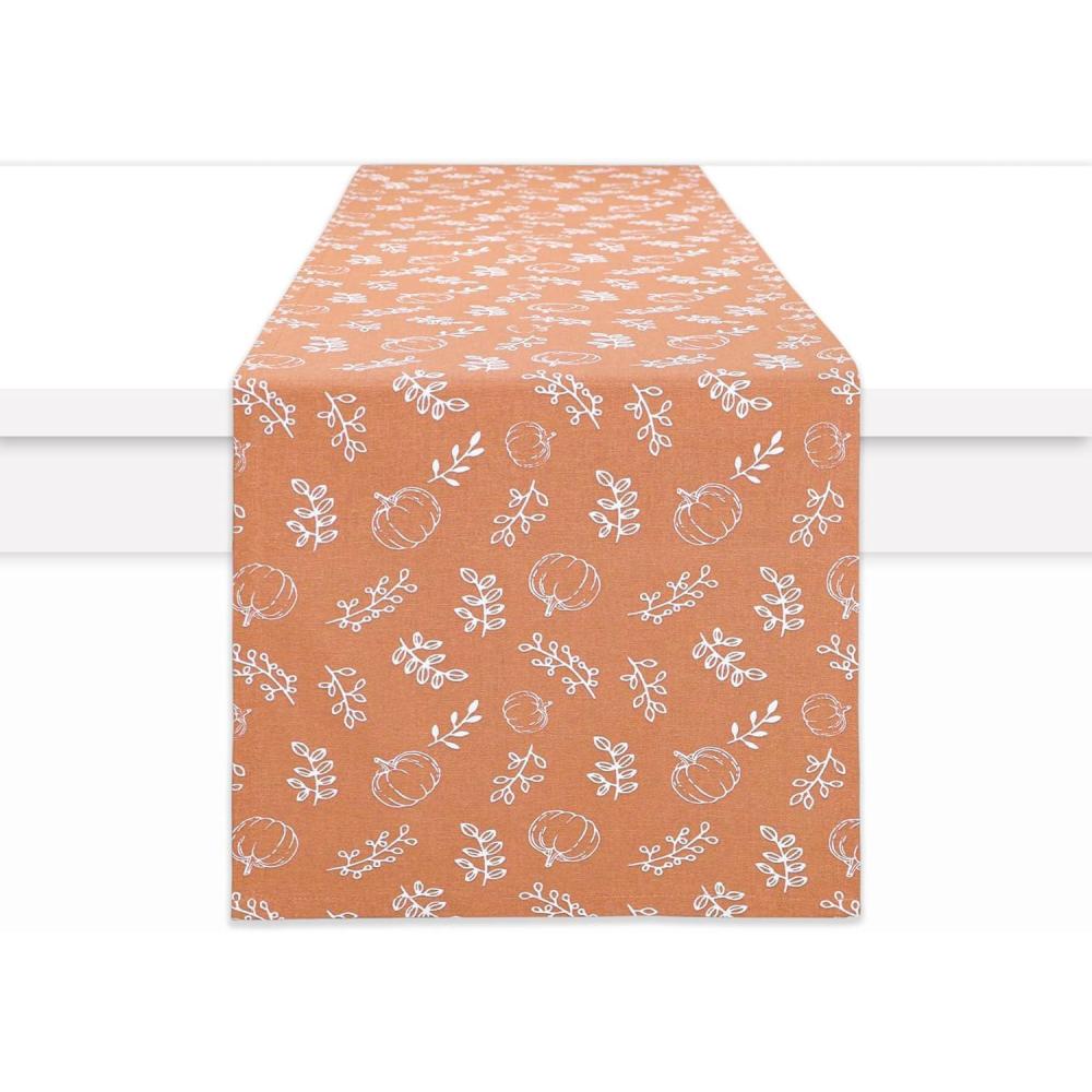 imagePurpleEssences Pumpkin Table Runner 13x72 Inch  Fall Harvest Seasonal Decor with Pumpkins  Cotton Dining Table Centerpiece for Thanksgiving Home Gatherings Harvest 13 x 72 InchPumpkin Spice