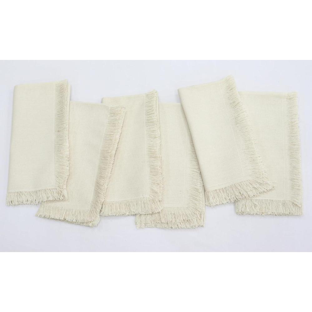 imagePurpleEssences Rust Cloth Napkins with Fringes 100 Cotton Fall Thanksgiving Table Cloth Napkins Set of 6 18x18 Inch Reusable Dinner Napkins for Parties and WeddingsRoyal Linen