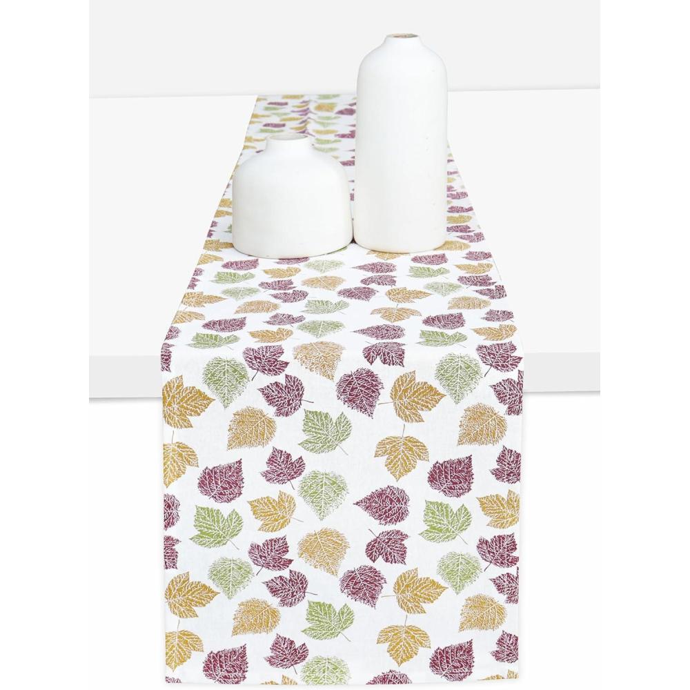 imagePurpleEssences Rust Jacquard Fall Table Runner Collection 14x90in Autumn Table Runner for Fall Harvest ampamp Farmhouse Kitchen Damask Cotton Thanksgiving Table Runners Maple LeavesVibrant Fall Leaves