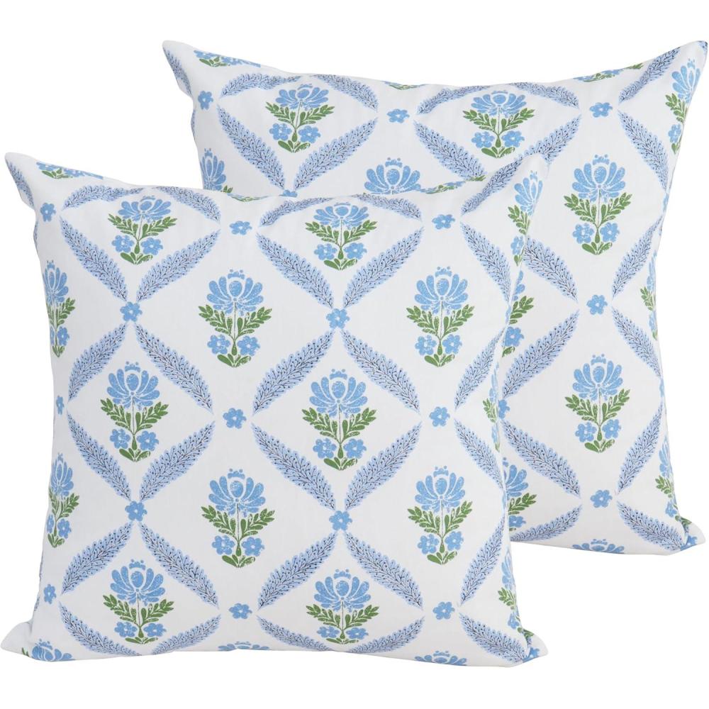 imagePurpleEssences Throw Pillow Covers  18x18 Inch  Floral Spring Cushion Covers  for Seasonal Living Room Decor  Chintz JacobeanChintz Jacobean