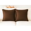 PurpleEssences 2 Pack Boho Cotton Fringe Throw Pillow Covers, Decorative Cushion Covers with Tassels for Couch, Sofa, Bed, Farmhouse Home Décor Fall Thanksgiving – Royal Linen(Nut Brown)