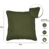PurpleEssences 2 Pack Boho Cotton Fringe Throw Pillow Covers, Decorative Cushion Covers with Tassels for Couch, Sofa, Bed, Farmhouse Home Décor Fall Thanksgiving – Royal Linen(Olive Green)
