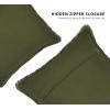 PurpleEssences 2 Pack Boho Cotton Fringe Throw Pillow Covers, Decorative Cushion Covers with Tassels for Couch, Sofa, Bed, Farmhouse Home Décor Fall Thanksgiving – Royal Linen(Olive Green)