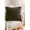 PurpleEssences 2 Pack Boho Cotton Fringe Throw Pillow Covers, Decorative Cushion Covers with Tassels for Couch, Sofa, Bed, Farmhouse Home Décor Fall Thanksgiving – Royal Linen(Olive Green)