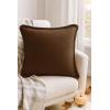 PurpleEssences 2 Pack Boho Cotton Fringe Throw Pillow Covers, Decorative Cushion Covers with Tassels for Couch, Sofa, Bed, Farmhouse Home Décor Fall Thanksgiving – Royal Linen(Nut Brown)