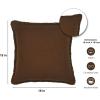 PurpleEssences 2 Pack Boho Cotton Fringe Throw Pillow Covers, Decorative Cushion Covers with Tassels for Couch, Sofa, Bed, Farmhouse Home Décor Fall Thanksgiving – Royal Linen(Nut Brown)
