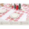 PurpleEssences 4th of July Buffalo Plaid Placemats, Set of 4, Washable Spill Proof Double Layer Woven Checkered placemat for Dining Table and Kitchen – 13 x 19 Inch – Labor Day – Red Blue and White(Homestead Plaid – Red and White)