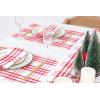PurpleEssences 4th of July Buffalo Plaid Placemats, Set of 4, Washable Spill Proof Double Layer Woven Checkered placemat for Dining Table and Kitchen – 13 x 19 Inch – Labor Day – Red Blue and White(Homestead Plaid – Red and White)