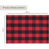 PurpleEssences 4th of July Buffalo Plaid Placemats, Set of 4, Washable Spill Proof Double Layer Woven Checkered placemat for Dining Table and Kitchen – 13 x 19 Inch – Labor Day – Red Blue and White(Red and Black)