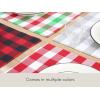 PurpleEssences 4th of July Buffalo Plaid Placemats, Set of 4, Washable Spill Proof Double Layer Woven Checkered placemat for Dining Table and Kitchen – 13 x 19 Inch – Labor Day – Red Blue and White(Red Green and White)