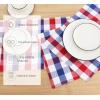 PurpleEssences 4th of July Buffalo Plaid Placemats, Set of 4, Washable Spill Proof Double Layer Woven Checkered placemat for Dining Table and Kitchen – 13 x 19 Inch – Labor Day – Red Blue and White(4th of July Red Blue and White)