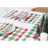 PurpleEssences 4th of July Buffalo Plaid Placemats, Set of 4, Washable Spill Proof Double Layer Woven Checkered placemat for Dining Table and Kitchen – 13 x 19 Inch – Labor Day – Red Blue and White(Red Green and White)