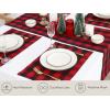 PurpleEssences 4th of July Buffalo Plaid Placemats, Set of 4, Washable Spill Proof Double Layer Woven Checkered placemat for Dining Table and Kitchen – 13 x 19 Inch – Labor Day – Red Blue and White(Red and Black)
