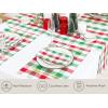 PurpleEssences 4th of July Buffalo Plaid Placemats, Set of 4, Washable Spill Proof Double Layer Woven Checkered placemat for Dining Table and Kitchen – 13 x 19 Inch – Labor Day – Red Blue and White(Red Green and White)