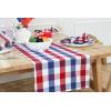 PurpleEssences 4th of July Buffalo Plaid Table Runner 14 x 72 inch Classic Farmhouse 100% Cotton Checkered Table Runner – Labor Day – Red Blue White(14 x 54 Inch)