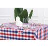 PurpleEssences 4th of July Buffalo Plaid Tablecloth – Water Resistant Wipeable Washable Checkered Table Cloth for Outdoor Picnic Dining – 60 x 104 Inch – Labor Day – Red Blue and White(Buffalo Plaid – 4th of July Red/Blue/White)