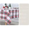 PurpleEssences 4th of July Buffalo Plaid Tablecloth – Water Resistant Wipeable Washable Checkered Table Cloth for Outdoor Picnic Dining – 60 x 104 Inch – Labor Day – Red Blue and White(Homestead Plaid – Red/Green/White)