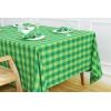 PurpleEssences 4th of July Buffalo Plaid Tablecloth – Water Resistant Wipeable Washable Checkered Table Cloth for Outdoor Picnic Dining – 60 x 120 Inch – Labor Day – Red Blue and White(Buffalo Plaid – St Patricks Green)