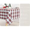 PurpleEssences 4th of July Buffalo Plaid Tablecloth – Water Resistant Wipeable Washable Checkered Table Cloth for Outdoor Picnic Dining – 60 x 120 Inch – Labor Day – Red Blue and White(Tartan Plaid – Red/White)