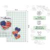 PurpleEssences 4th of July Kitchen Towels 100% Cotton – Pack of 2-18×28 inches – Independence Day Indoor Decorations – Labor Day – Red White Blue – America Heart(America Heart)
