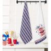 PurpleEssences 4th of July Kitchen Towels 100% Cotton – Pack of 2-18×28 inches – Independence Day Indoor Decorations – Labor Day – Red White Blue – America Heart(Stars and Stripes)