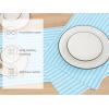 PurpleEssences 4th of July Striped Placemats, Set of 4, Washable Double Layer Woven placemat for Dining Table and Kitchen – 13 x 19 Inch – Labor Day – Red Blue and White(Aqua Blue and White)