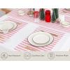 PurpleEssences 4th of July Striped Placemats, Set of 4, Washable Double Layer Woven placemat for Dining Table and Kitchen – 13 x 19 Inch – Labor Day – Red Blue and White(Homestead Stripe – White With Red Stripes)