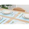 PurpleEssences 4th of July Striped Placemats, Set of 4, Washable Double Layer Woven placemat for Dining Table and Kitchen – 13 x 19 Inch – Labor Day – Red Blue and White(Aqua Blue and White)