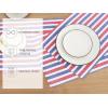 PurpleEssences 4th of July Striped Placemats, Set of 4, Washable Double Layer Woven placemat for Dining Table and Kitchen – 13 x 19 Inch – Labor Day – Red Blue and White(4th of July Red Blue and White)