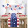 PurpleEssences 4th of July Table Runner – Pack of 1 – 14×72 Inches – Independence Day Indoor Outdoor Decorations – Labor Day – American Crimson(Freedom Fest)