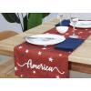 PurpleEssences 4th of July Table Runner – Pack of 1 – 14×72 Inches -Independence Day Indoor Outdoor Decorations – Labor Day – Celestial Liberty(American Crimson)