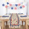 PurpleEssences 4th of July Table Runner – Pack of 1 – 14×72 Inches -Independence Day Indoor Outdoor Decorations – Labor Day – Celestial Liberty(Rustic Patriotic)