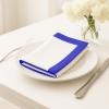 PurpleEssences Aqua Blue and White Cloth Napkins – 18×18 Set of 6-100% Cotton Elegant Hemstitch Dinner Napkins with 1″ Solid Edges, Durable, Washable – Fall Thanksgiving Table Décor(Blue White)