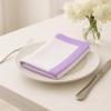PurpleEssences Aqua Blue and White Cloth Napkins – 18×18 Set of 6-100% Cotton Elegant Hemstitch Dinner Napkins with 1″ Solid Edges, Durable, Washable – Fall Thanksgiving Table Décor(Lavender White)