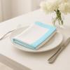 PurpleEssences Aqua Blue and White Cloth Napkins – 18×18 Set of 6-100% Cotton Elegant Hemstitch Dinner Napkins with 1″ Solid Edges, Durable, Washable – Fall Thanksgiving Table Décor(Aqua Blue White)