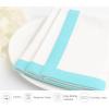 PurpleEssences Aqua Blue and White Cloth Napkins – 18×18 Set of 6-100% Cotton Elegant Hemstitch Dinner Napkins with 1″ Solid Edges, Durable, Washable – Fall Thanksgiving Table Décor(Aqua Blue White)