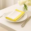 PurpleEssences Aqua Blue and White Cloth Napkins – 18×18 Set of 6-100% Cotton Elegant Hemstitch Dinner Napkins with 1″ Solid Edges, Durable, Washable – Fall Thanksgiving Table Décor(Yellow White)
