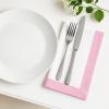 PurpleEssences Aqua Blue and White Cloth Napkins – 18×18 Set of 6-100% Cotton Elegant Hemstitch Dinner Napkins with 1″ Solid Edges, Durable, Washable – Fall Thanksgiving Table Décor(Blush Pink White)