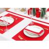 PurpleEssences Aqua Blue and White Cloth Napkins – 18×18 Set of 6-100% Cotton Elegant Hemstitch Dinner Napkins with 1″ Solid Edges, Durable, Washable – Fall Thanksgiving Table Décor(Red White)